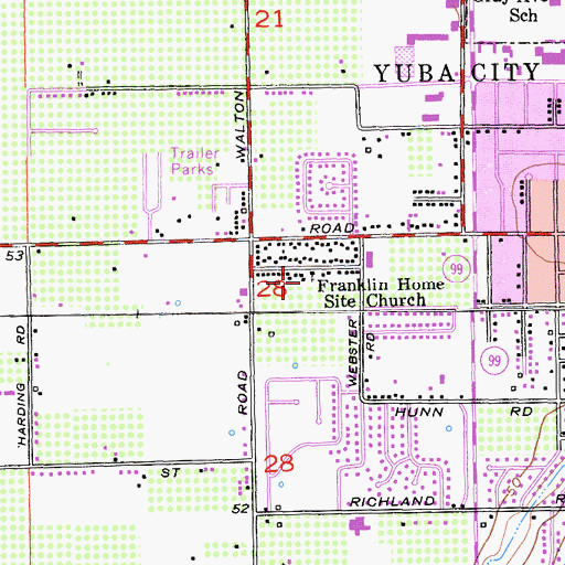 Topographic Map of Franklin Home Site Church, CA