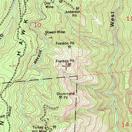 Topographic Map of Franklin Pit, CA