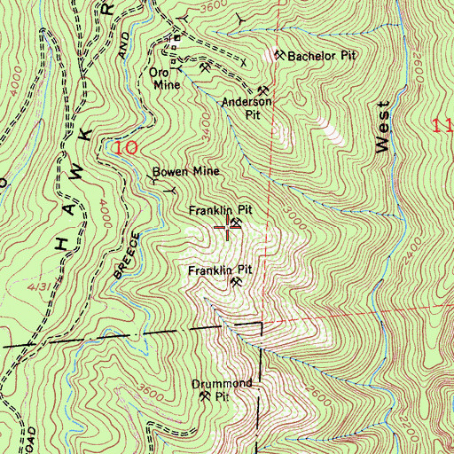 Topographic Map of Franklin Pit, CA