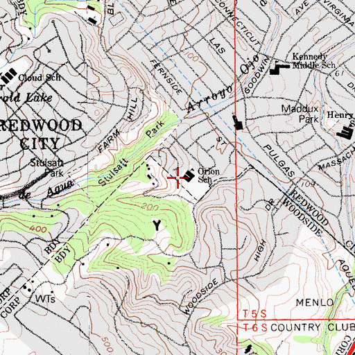 Topographic Map of Orion Elementary School, CA