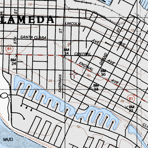 Topographic Map of Franklin Elementary School, CA