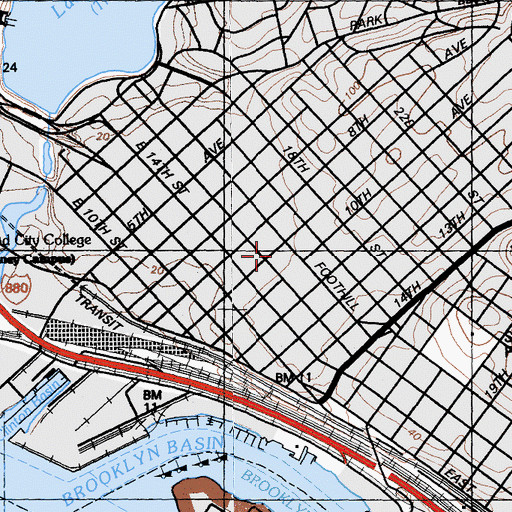 Topographic Map of Franklin Elementary School, CA