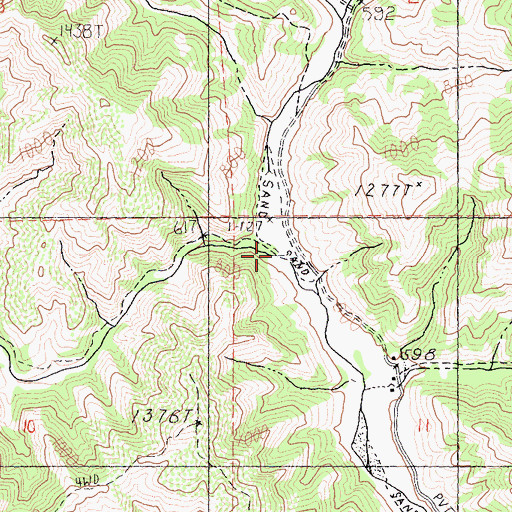 Topographic Map of Franks Canyon, CA