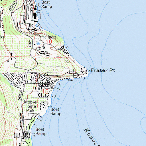 Topographic Map of Fraser Point, CA