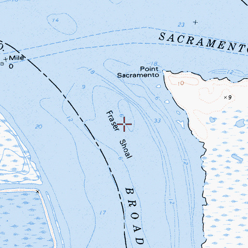 Topographic Map of Fraser Shoal, CA
