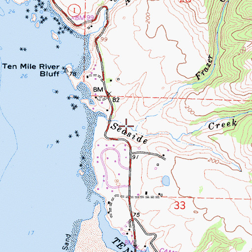 Topographic Map of Frazer Creek, CA
