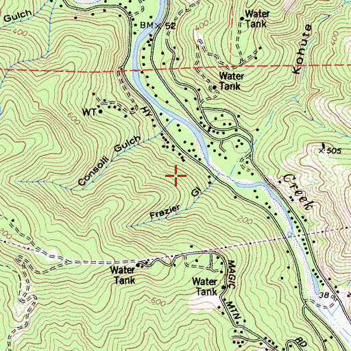 Topographic Map of Frazier Gulch, CA