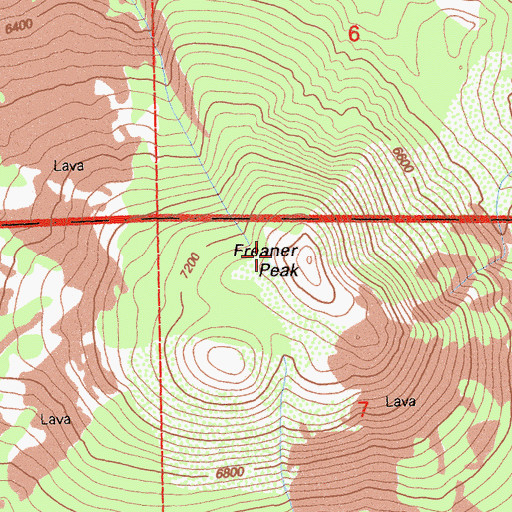Topographic Map of Freaner Peak, CA