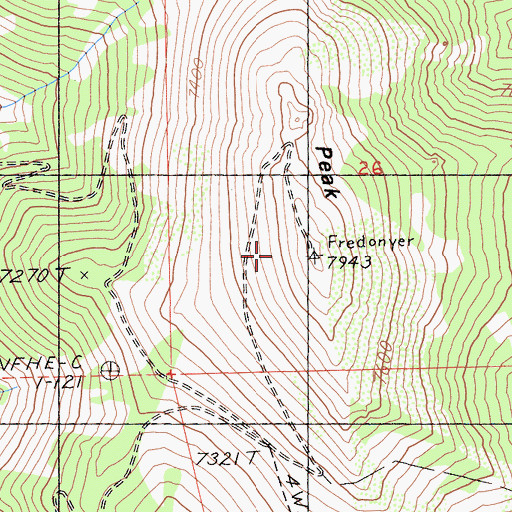 Topographic Map of Fredonyer Peak, CA
