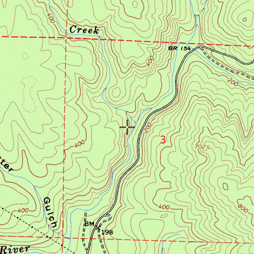 Topographic Map of Freeman Creek, CA