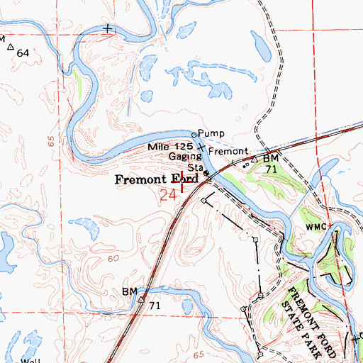 Topographic Map of Fremont Ford, CA