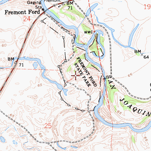 Topographic Map of Great Valley Grasslands State Park, CA