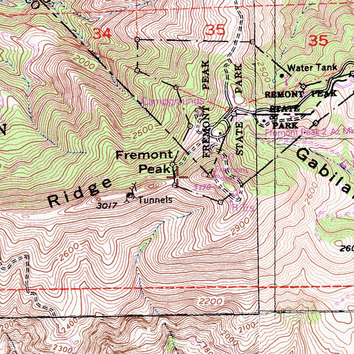Topographic Map of Fremont Peak, CA