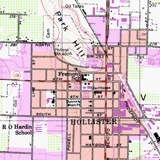 Topographic Map of Fremont School (historical), CA