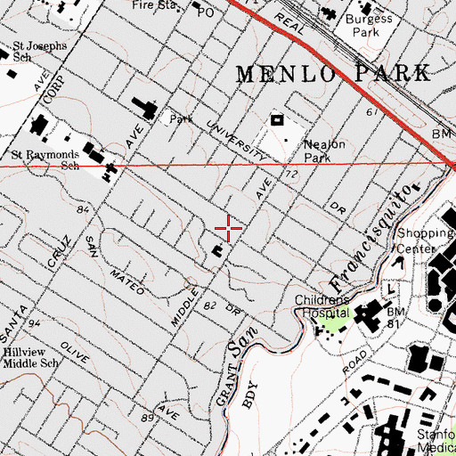 Topographic Map of Fremont School (historical), CA