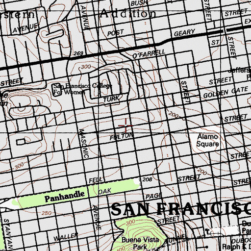 Topographic Map of Fremont School, CA