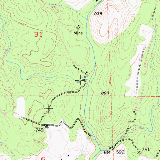 Topographic Map of French Creek, CA