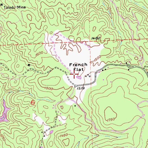 Topographic Map of French Flat, CA