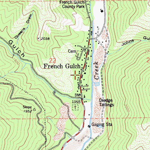 Topographic Map of French Gulch, CA