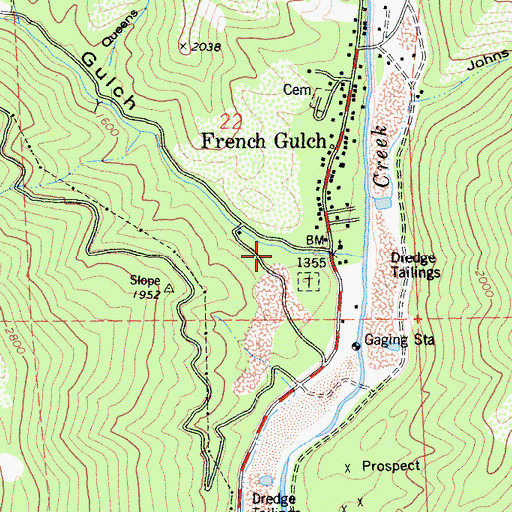 Topographic Map of French Gulch, CA