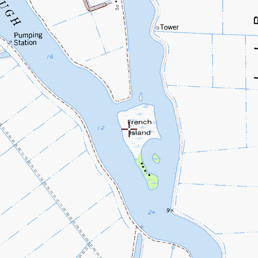 Topographic Map of French Island, CA