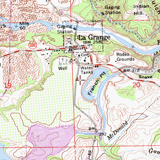 Topographic Map of French Pit, CA