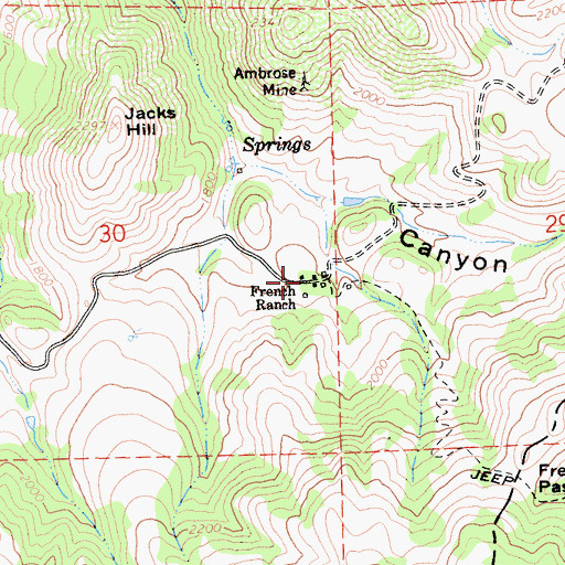 Topographic Map of French Ranch, CA
