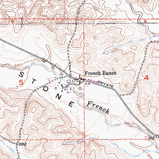 Topographic Map of French Ranch, CA