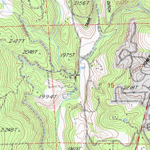 Topographic Map of French Ravine, CA