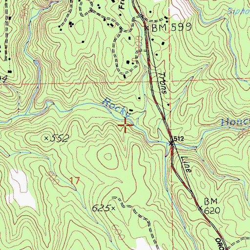 Topographic Map of French Ravine, CA