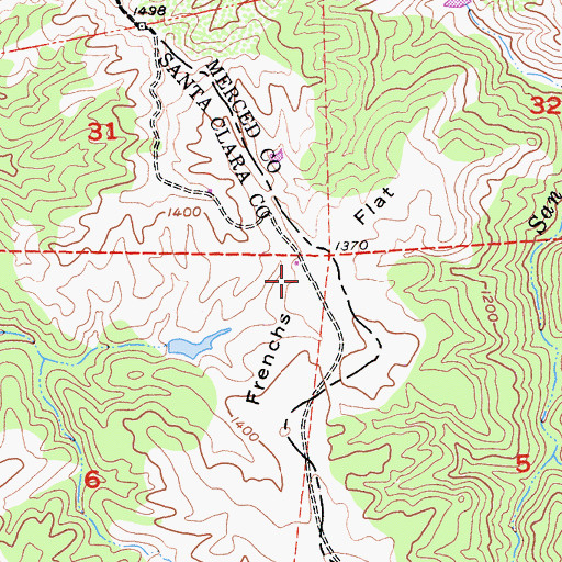 Topographic Map of Frenchs Flat, CA