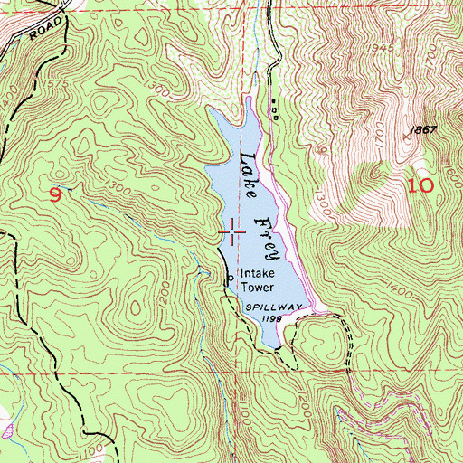 Topographic Map of Lake Frey, CA