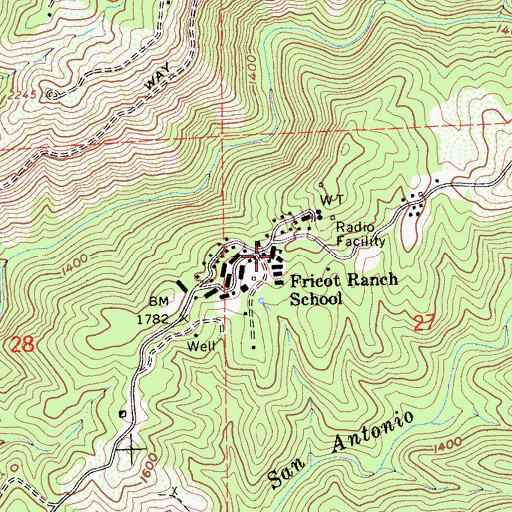 Topographic Map of Fricot Ranch School, CA