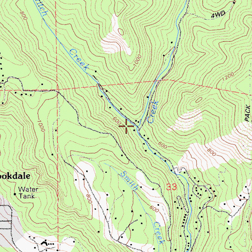 Topographic Map of Fritch Creek, CA