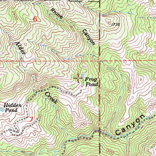 Topographic Map of Frog Pond, CA