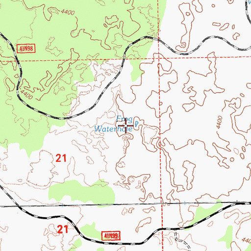 Topographic Map of Frog Waterhole, CA
