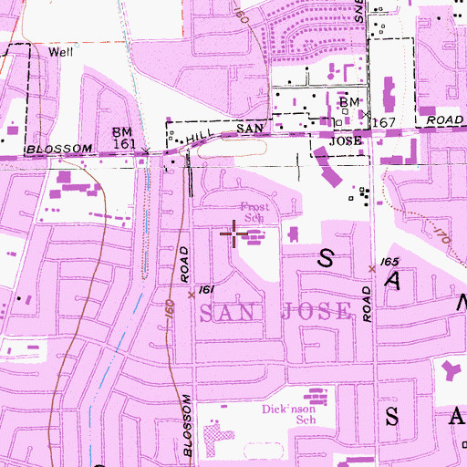 Topographic Map of Earl Frost Elementary School, CA