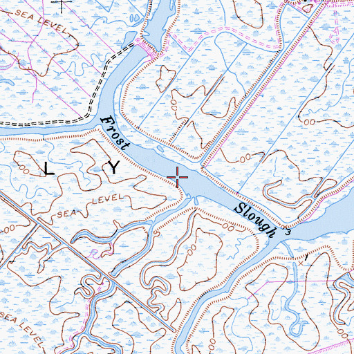 Topographic Map of Frost Slough, CA