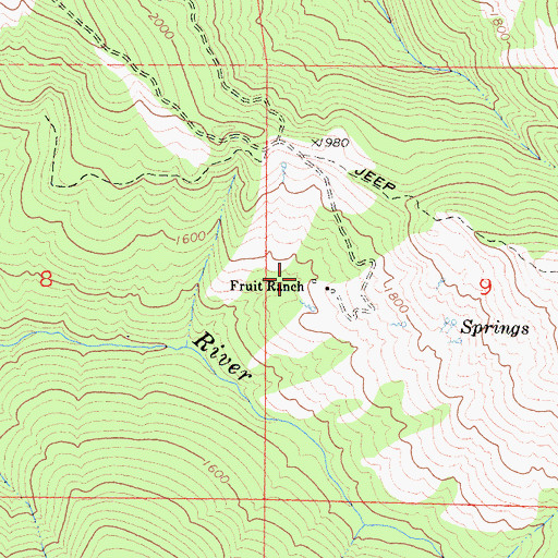 Topographic Map of Fruit Ranch, CA