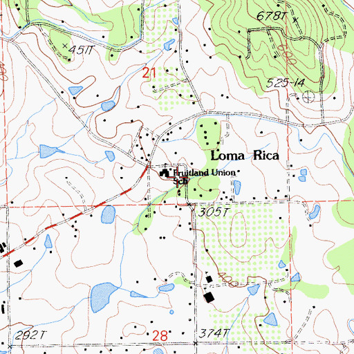 Topographic Map of Fruitland Union School, CA