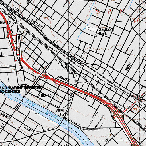 Topographic Map of Fruitvale Station, CA