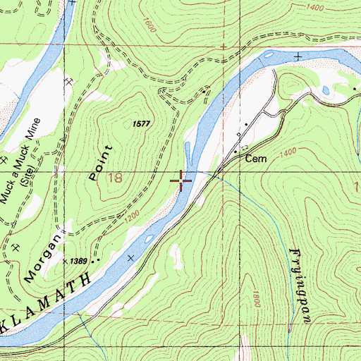 Topographic Map of Fryingpan Creek, CA