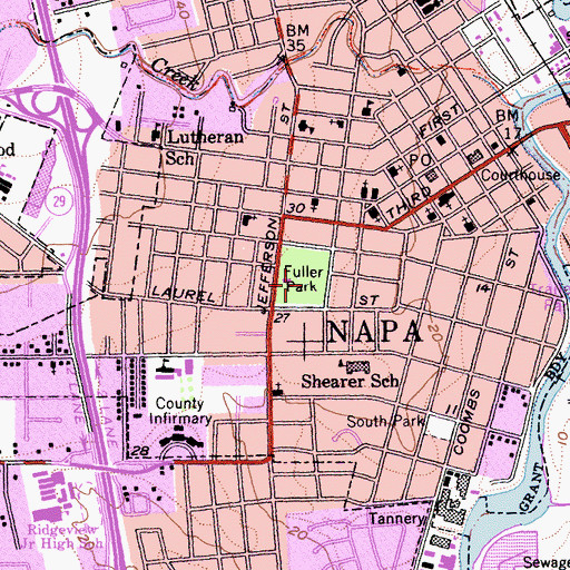 Topographic Map of Fuller Park, CA