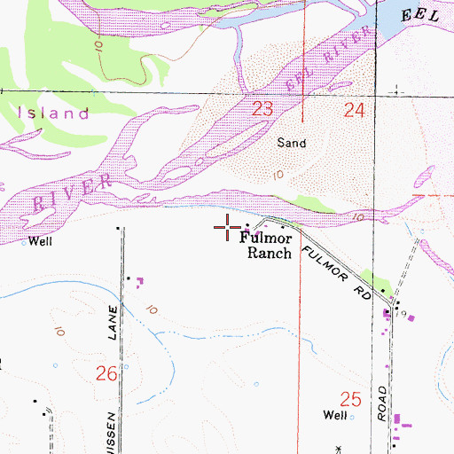 Topographic Map of Fulmor Ranch, CA