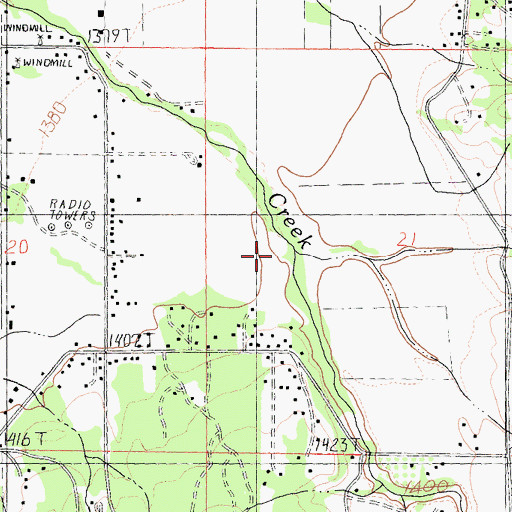 Topographic Map of Fulweiter Creek, CA