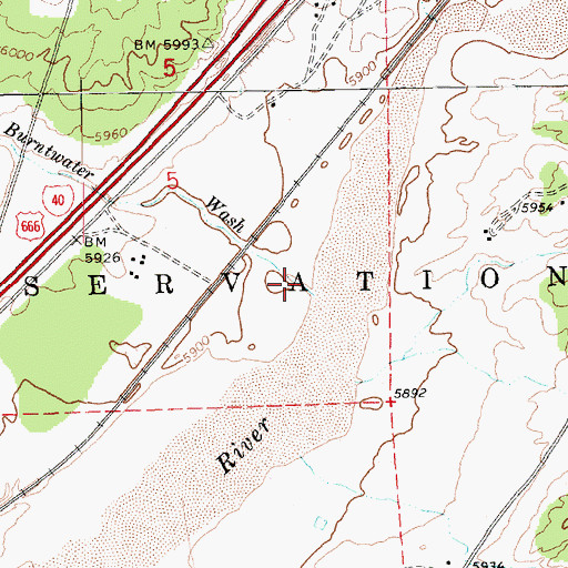 Topographic Map of Burntwater Wash, AZ