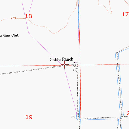 Topographic Map of Gable Ranch, CA