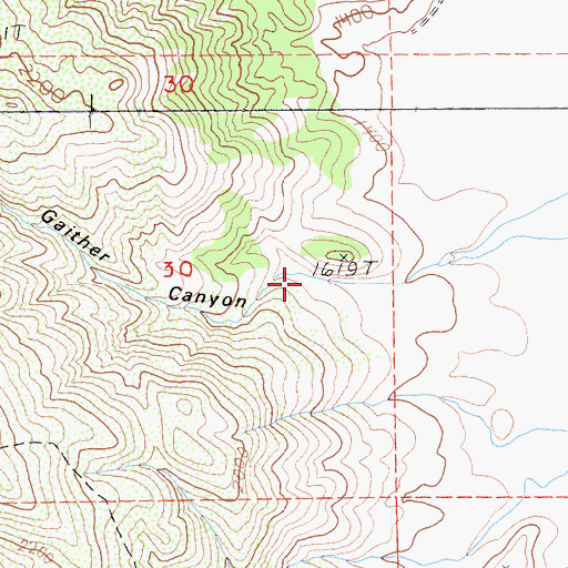 Topographic Map of Gaither Canyon, CA