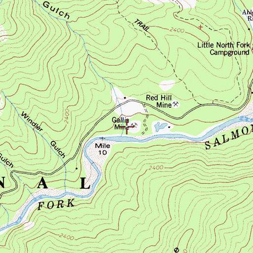 Topographic Map of Gallia Mine, CA