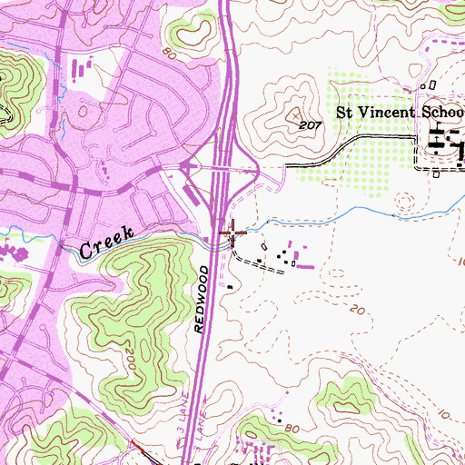 Topographic Map of Gallinas Valley, CA